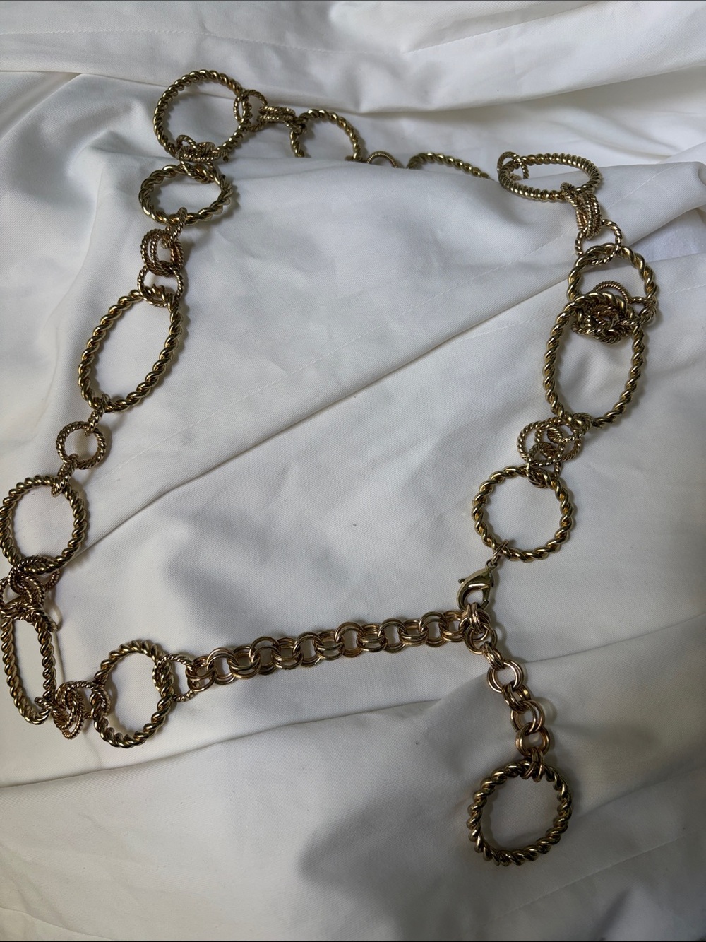 Gold Rope-Link Long Chain Belt Talbots - Picture 2 of 3